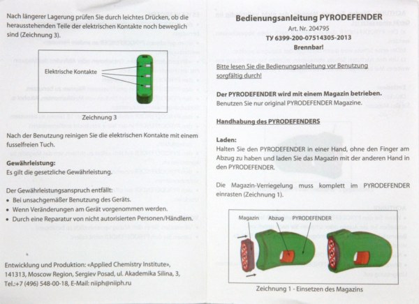 Pyro-Defender Selbstschutzgerät